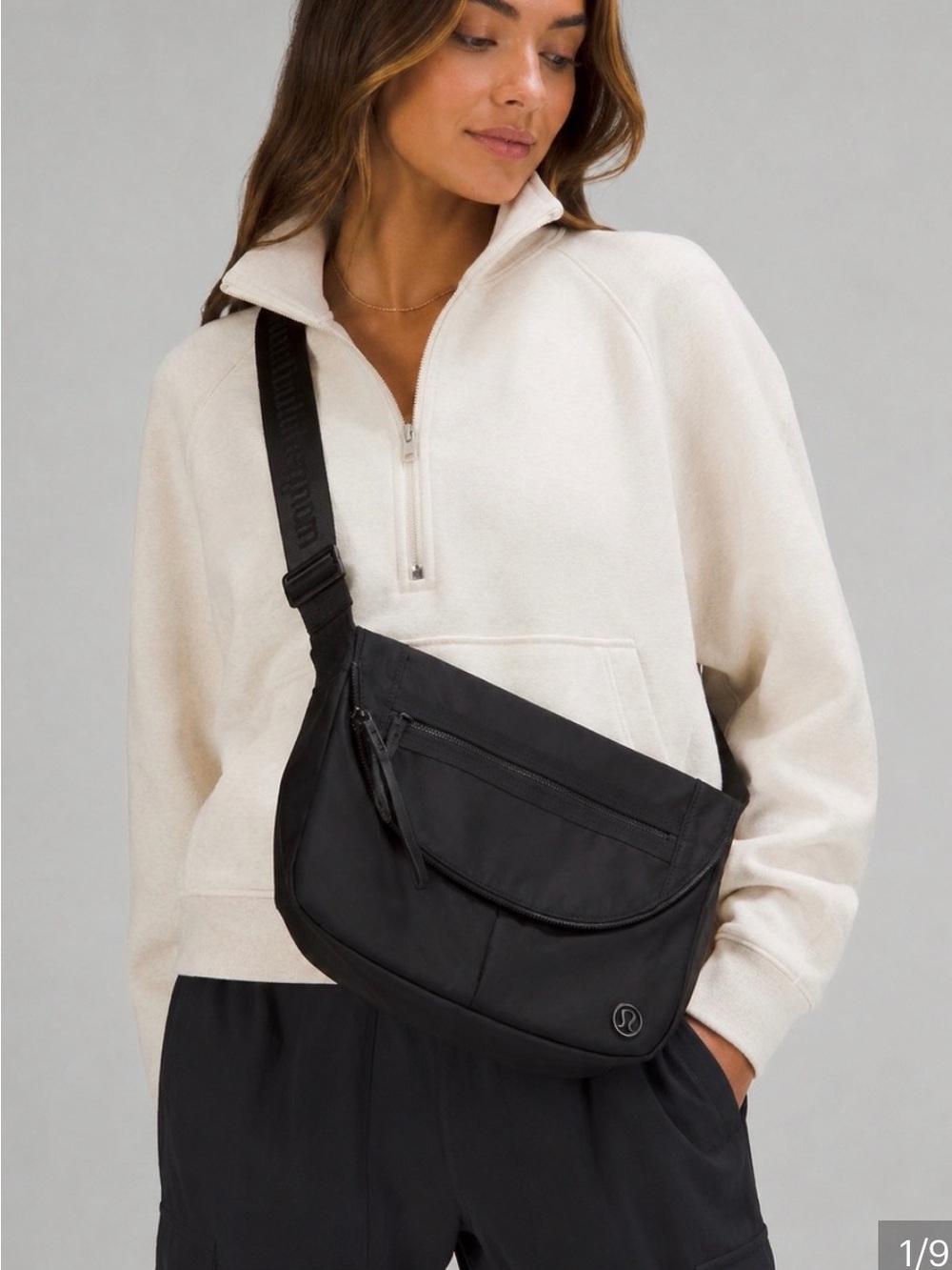 lululemon athletica Black Crossbody Festival Sling Bag with Front Zip Pocket - Picture 1 of 8